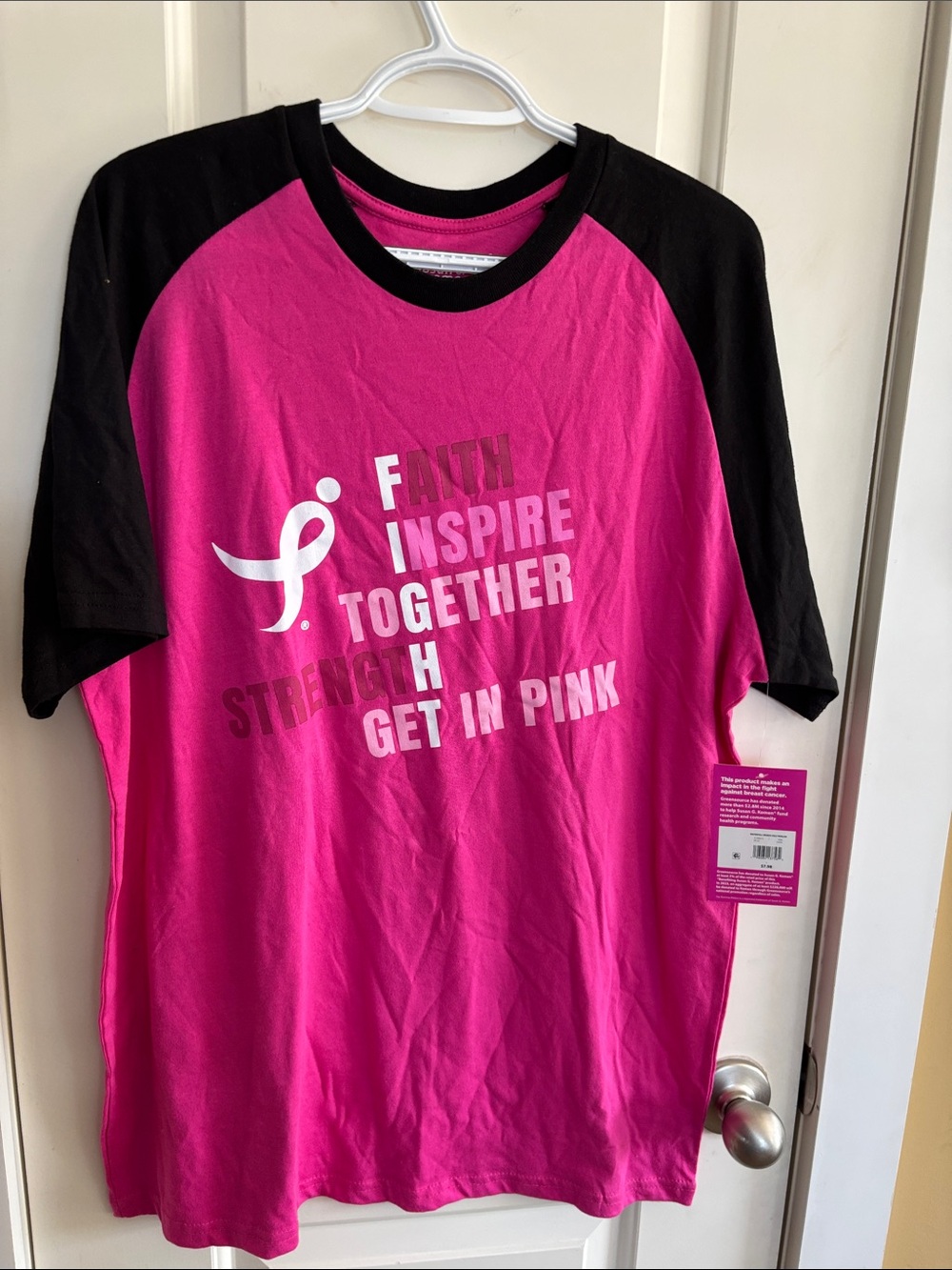 Kids' Pink and Black Raglan Tee - Faith Inspire Together